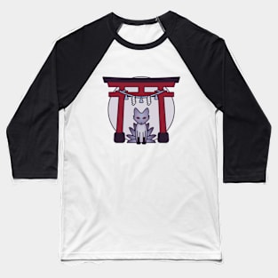 Kitsune Spirit - Fox Visits Shrine in Japan Baseball T-Shirt